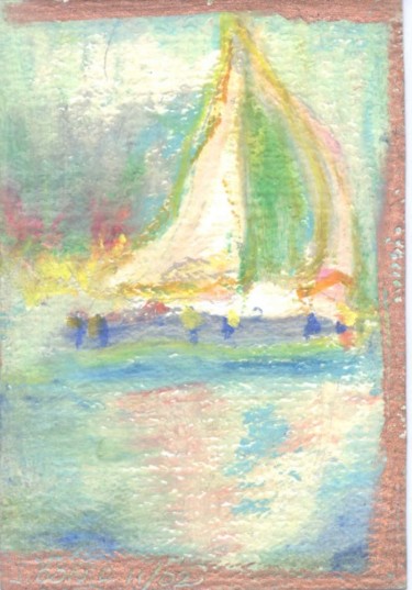 Painting titled "Sailboat" by Juli Southmayd, Original Artwork