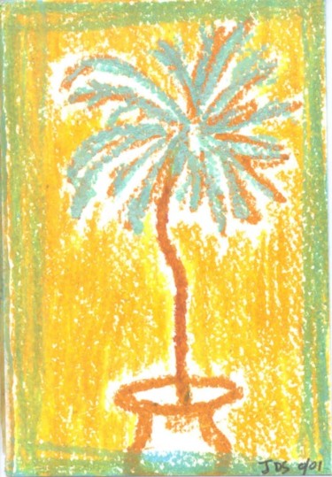 Painting titled "Palmtree in Vase" by Juli Southmayd, Original Artwork