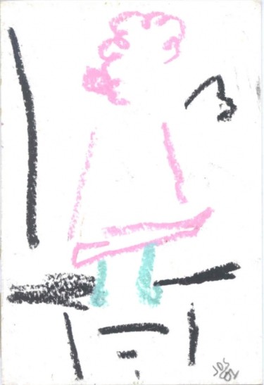 Ζωγραφική με τίτλο "Pink Girl" από Juli Southmayd, Αυθεντικά έργα τέχνης