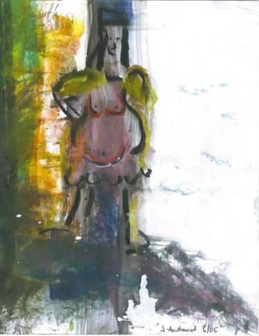 Schilderij getiteld "Pregnant Lady" door Juli Southmayd, Origineel Kunstwerk