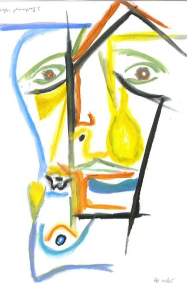 Painting titled "Face 1 & 2" by Juli Southmayd, Original Artwork