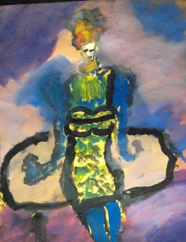 Painting titled "Lady on Table" by Juli Southmayd, Original Artwork