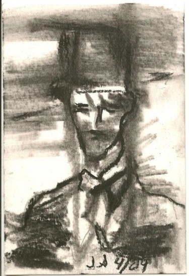 Pittura intitolato "Hat Man" da Juli Southmayd, Opera d'arte originale