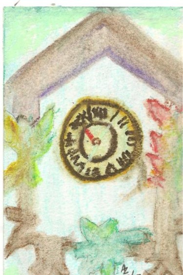 Painting titled "A Clock" by Juli Southmayd, Original Artwork