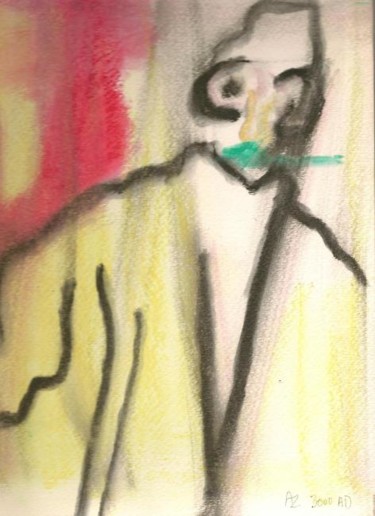 Painting titled "Person with Green" by Juli Southmayd, Original Artwork