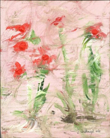 Peinture intitulée "Flowers in the Wind" par Juli Southmayd, Œuvre d'art originale