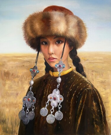 Pintura titulada "Steppe beauty" por Julia Abramoshvili, Obra de arte original, Oleo Montado en Bastidor de camilla de madera