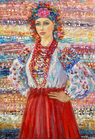 Peinture intitulée "Village song" par Julia Abramoshvili, Œuvre d'art originale, Huile