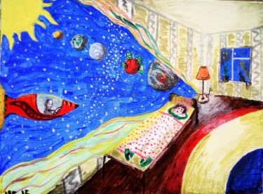 Painting titled "Dream" by Julia Bataeva, Original Artwork, Acrylic