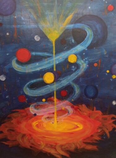 Painting titled "Creation" by Julia Bataeva, Original Artwork, Acrylic