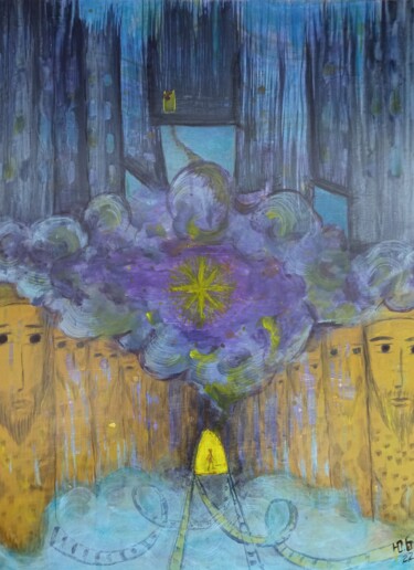 Malerei mit dem Titel "The Eternal Way" von Julia Bataeva, Original-Kunstwerk, Acryl