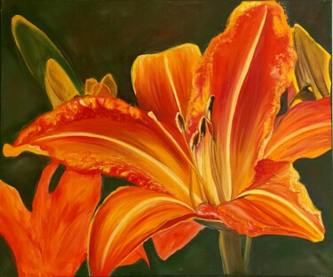 Painting titled "Royal lily" by Julia Birst, Original Artwork, Oil