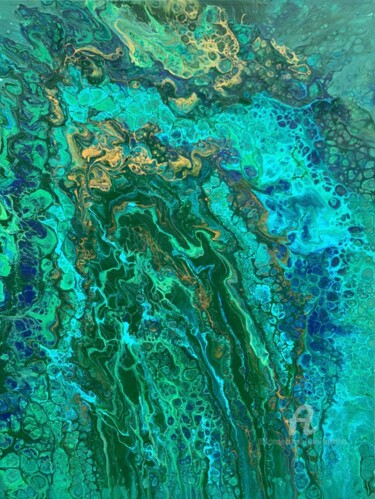 Peinture intitulée "Green abstract artw…" par Julia Brinkfrau, Œuvre d'art originale, Acrylique