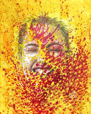 Peinture intitulée "Happiness in yellow…" par Julia Brinkfrau, Œuvre d'art originale, Huile