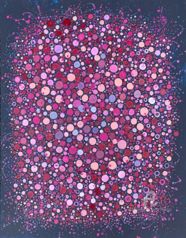 Peinture intitulée "Navy blue and pink…" par Julia Brinkfrau, Œuvre d'art originale, Acrylique