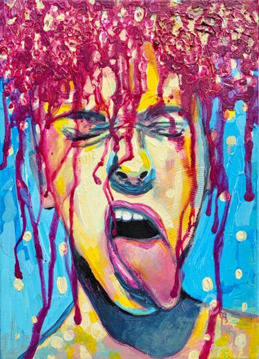 Картина под названием "Colorful modern abs…" - Julia Brinkfrau, Подлинное произведение искусства, Масло