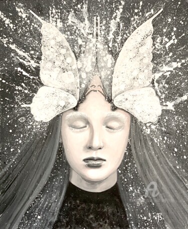 「Monochromatic woman…」というタイトルの絵画 Julia Brinkfrauによって, オリジナルのアートワーク, アクリル