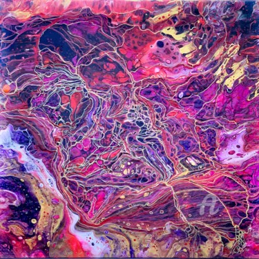Картина под названием "Pink and gold abstr…" - Julia Brinkfrau, Подлинное произведение искусства, Акрил