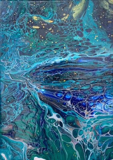 Painting titled "Abstract Ocean pain…" by Julia Brinkfrau, Original Artwork, Acrylic