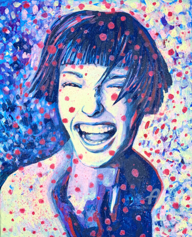 Pintura intitulada "Happy face girly po…" por Julia Brinkfrau, Obras de arte originais, Acrílico
