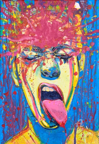 Malerei mit dem Titel "Pop art expressive…" von Julia Brinkfrau, Original-Kunstwerk, Öl