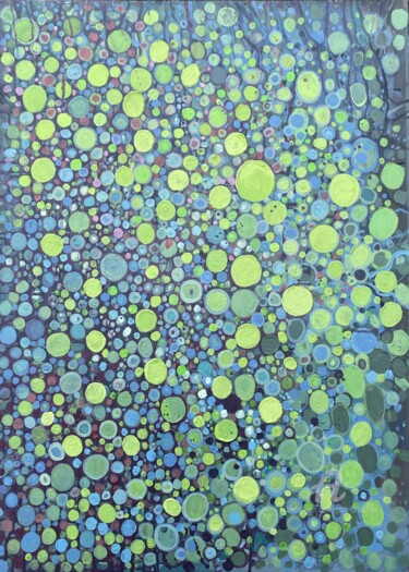 「lime green abstract…」というタイトルの絵画 Julia Brinkfrauによって, オリジナルのアートワーク, アクリル