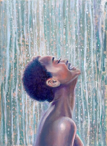 Pittura intitolato "Lachende afrikanisc…" da Julia Brinkfrau, Opera d'arte originale, Olio