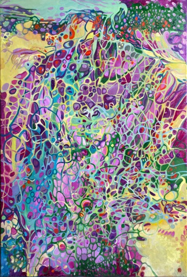 Картина под названием "Abstract art colorf…" - Julia Brinkfrau, Подлинное произведение искусства, Масло