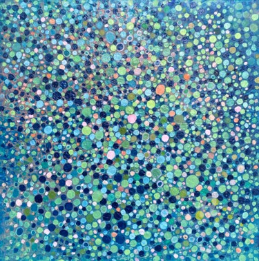 Peinture intitulée "Large square oil gr…" par Julia Brinkfrau, Œuvre d'art originale, Huile