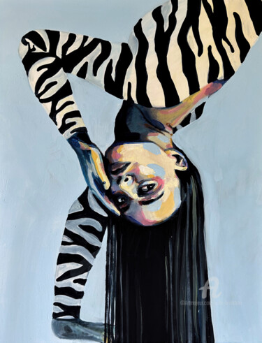 Peinture intitulée "large colorful cont…" par Julia Brinkfrau, Œuvre d'art originale, Acrylique