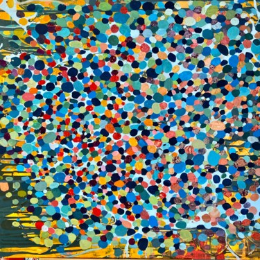 Pittura intitolato "Large abstract poin…" da Julia Brinkfrau, Opera d'arte originale, Acrilico