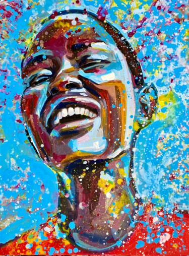 Malerei mit dem Titel "african american ar…" von Julia Brinkfrau, Original-Kunstwerk, Acryl
