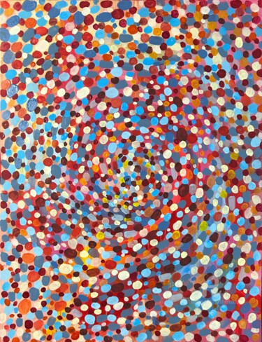 Painting titled "large abstract poin…" by Julia Brinkfrau, Original Artwork, Acrylic