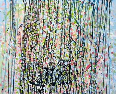 Pintura titulada "abstract woman pain…" por Julia Brinkfrau, Obra de arte original, Acrílico