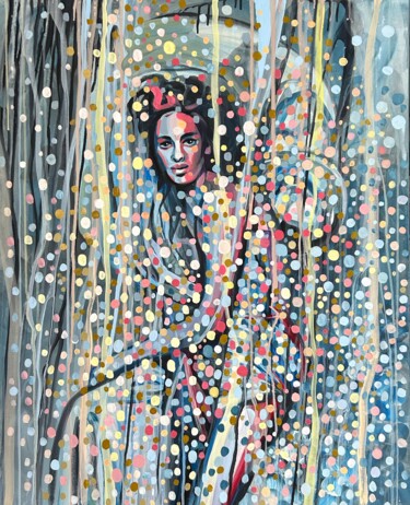 Pintura titulada "abstract woman larg…" por Julia Brinkfrau, Obra de arte original, Acrílico