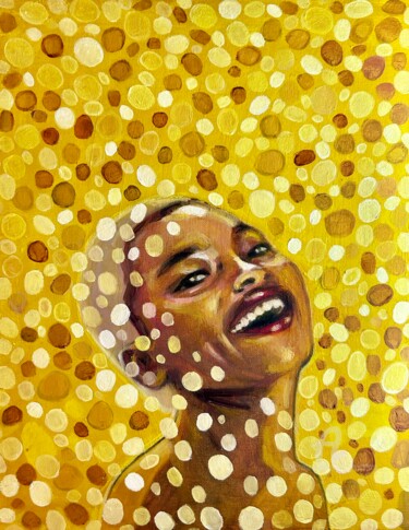 "black woman portrai…" başlıklı Tablo Julia Brinkfrau tarafından, Orijinal sanat, Petrol