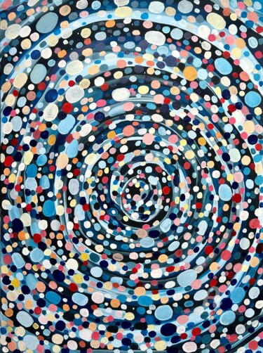 Painting titled "Large blue abstract…" by Julia Brinkfrau, Original Artwork, Acrylic