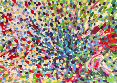 Schilderij getiteld "Large colorful abst…" door Julia Brinkfrau, Origineel Kunstwerk, Acryl