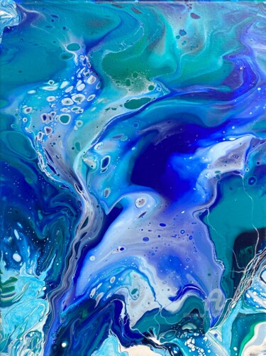 Картина под названием "Turquoise abstract…" - Julia Brinkfrau, Подлинное произведение искусства, Акрил