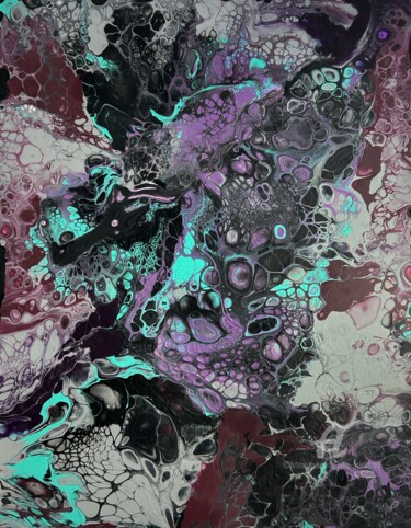 Ζωγραφική με τίτλο "Black purple medium…" από Julia Brinkfrau, Αυθεντικά έργα τέχνης, Ακρυλικό