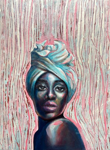 Peinture intitulée "Woman in turban pai…" par Julia Brinkfrau, Œuvre d'art originale, Huile