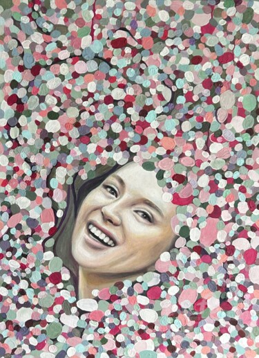 Картина под названием "female portrait mod…" - Julia Brinkfrau, Подлинное произведение искусства, Масло