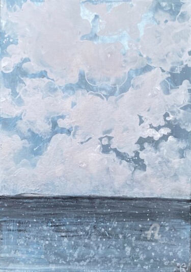 Malerei mit dem Titel "Abstract cloud pain…" von Julia Brinkfrau, Original-Kunstwerk, Acryl