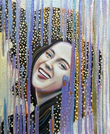 Pintura titulada "Laughing woman in l…" por Julia Brinkfrau, Obra de arte original, Oleo