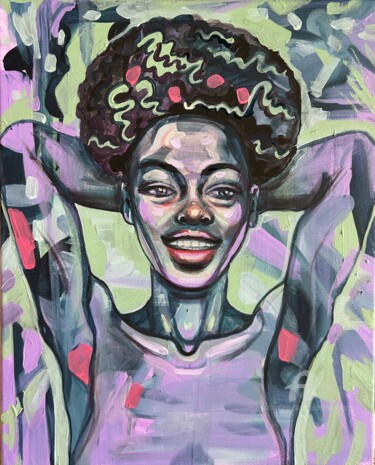 Картина под названием "Colorful black beau…" - Julia Brinkfrau, Подлинное произведение искусства, Акрил