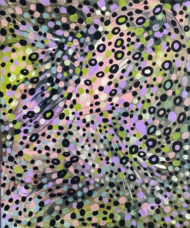 Malarstwo zatytułowany „Lavender green abst…” autorstwa Julia Brinkfrau, Oryginalna praca, Akryl