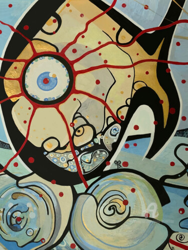Schilderij getiteld "Fish abstract paint…" door Julia Brinkfrau, Origineel Kunstwerk, Gouache