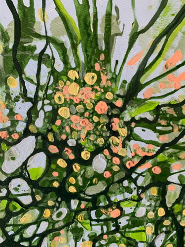 Malerei mit dem Titel "Abstract floral pai…" von Julia Brinkfrau, Original-Kunstwerk, Acryl
