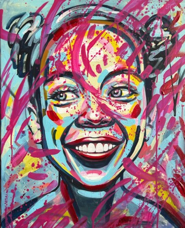 Картина под названием "Pop art portrait pa…" - Julia Brinkfrau, Подлинное произведение искусства, Акрил