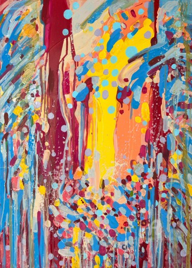 Pintura intitulada "Colorful vivid colo…" por Julia Brinkfrau, Obras de arte originais, Acrílico